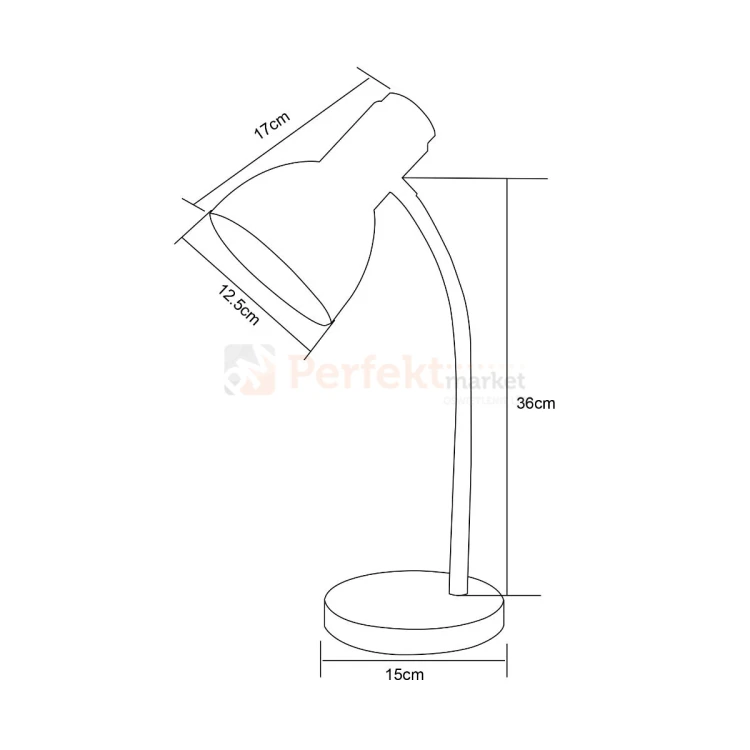 Lampka biurkowa LED biała SM-W02 klasyczna E27 Zuma Line wymiary perfektmarket.webp