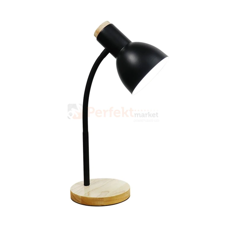 Lampka biurkowa LED czarna SM-W02 klasyczna E27 Zuma Line perfektmarket.webp