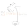 Lampka biurkowa LED czarna SM-W02 klasyczna E27 Zuma Line wymiary perfektmarket.webp