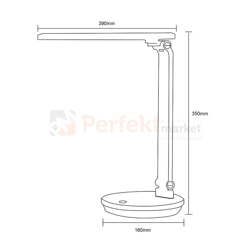 Lampka biurkowa LED biała CCT SM-542-WH Zuma Line wymiary perfektmarket.webp