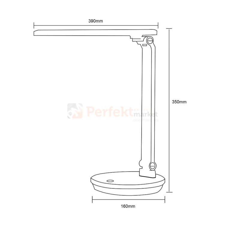 Lampka biurkowa LED biała CCT SM-542-WH Zuma Line wymiary perfektmarket.webp