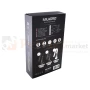 Lampa biurkowa LED GALA 6W brązowa z zegarkiem i termometrem ML139 box perfektmarket.webp