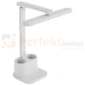 Lampka biurkowa BARI LED biała z organizerem 4000K dimm perfektmarket.webp