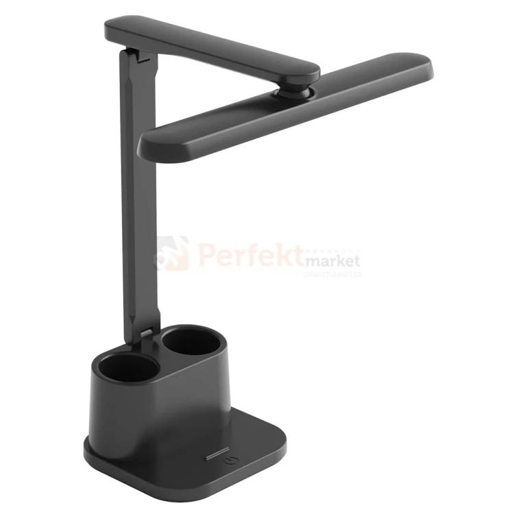Lampka biurkowa BARI LED czarna z organizerem 4000K dimm perfektmarket.webp