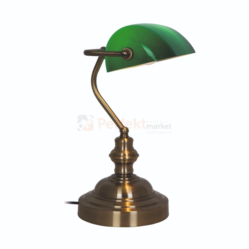 Lampa biurkowa bankierska zielona EDES T110810 wymiary perfektmarket.webp