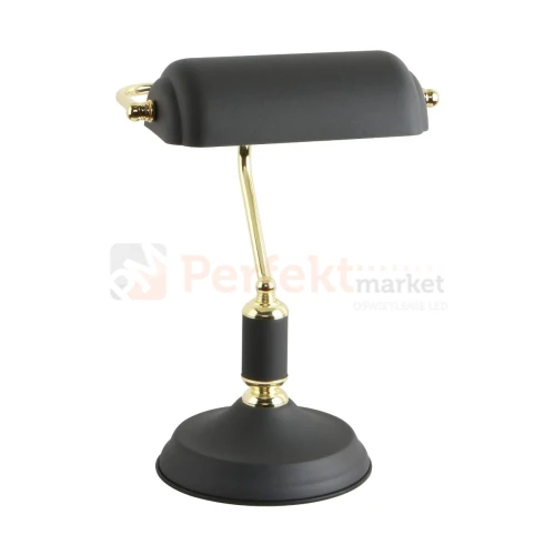 Lampa biurkowa bankierska czarno złota ROMA A2048-BK perfektmarket.webp