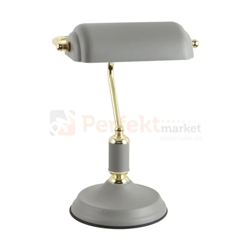 Lampa biurkowa bankierska szaro złota ROMA A2048-GR perfektmarket.webp