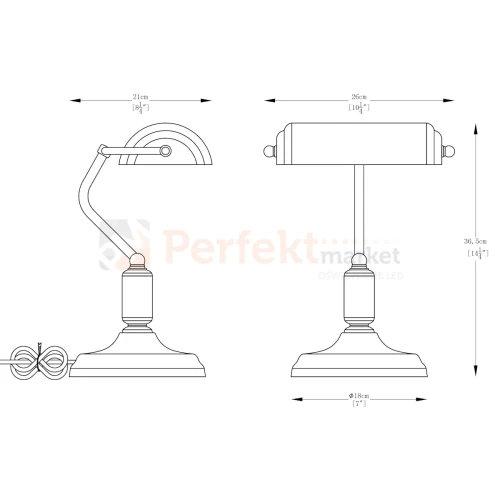 Lampa biurkowa bankierska mosiądz ROMA A2048-GLD sie perfektmarket.webp