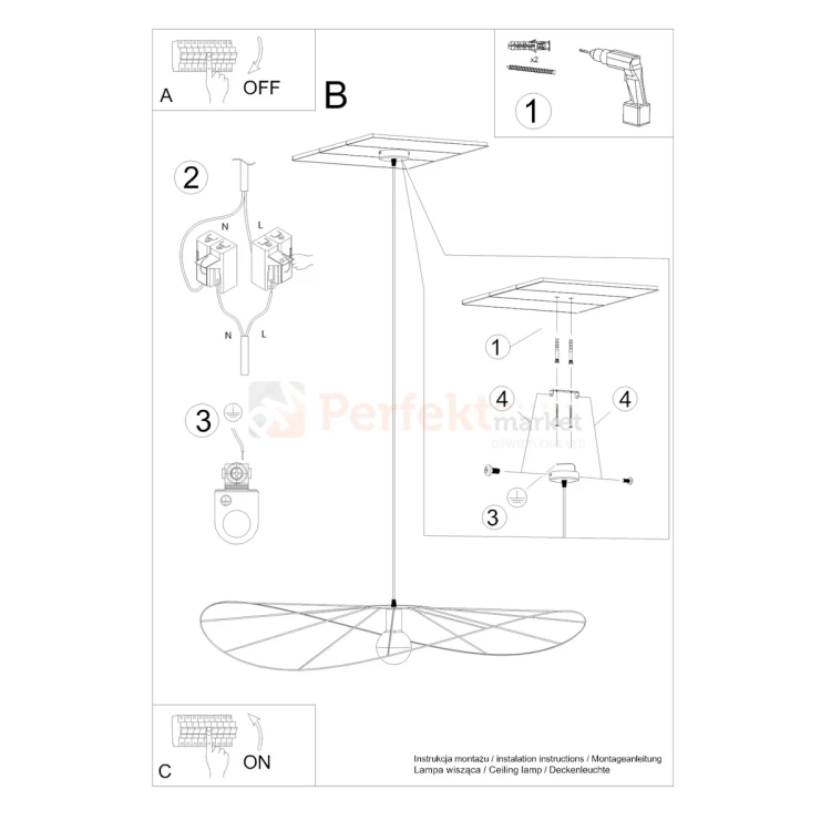 Lampa wisząca ESKOLA 140 CZARNA TH.012CZ Thoro montaż perfektmarket.webp