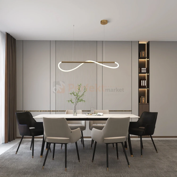 Lampa wisząca LED do salonu złota 100 cm Meleca S LP-2345 1P S  4000K 1 perfektmarket olsztyn.webp