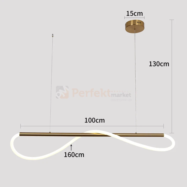 Lampa wisząca LED do salonu złota 100 cm Meleca S LP-2345 1P S  4000K wymiary perfektmarket olsztyn.webp