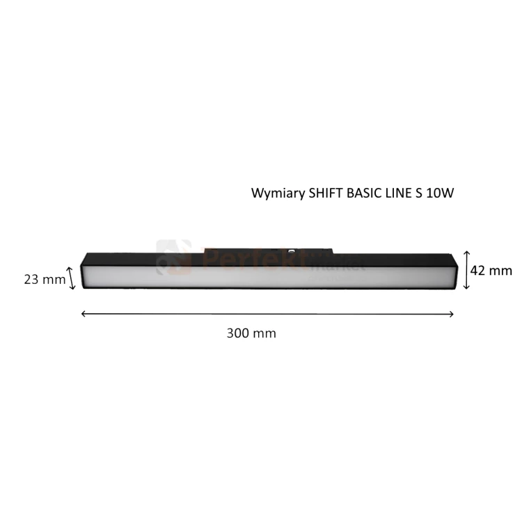 System magnetyczny SHIFT oprawa liniowa LED SHIFT LINE BASIC S 10W wymiary 1 48V perfektmarket.webp