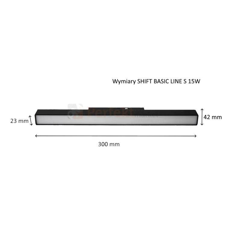 System magnetyczny SHIFT oprawa liniowa LED SHIFT LINE BASIC S 15W wymiary 1 48V perfektmarket.webp