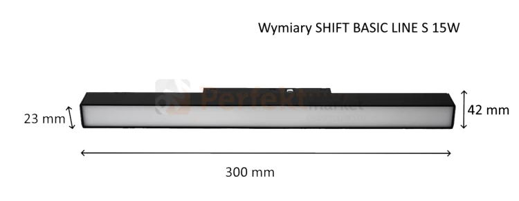 System magnetyczny SHIFT oprawa liniowa LED SHIFT LINE BASIC S 15W wymiary sh 48V perfektmarket.webp