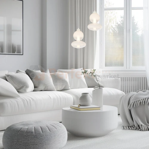 Lampa wisząca DAPHNE WHITE 12W kule szklane mleczne Milagro ML0862 perfektmarket 1.webp