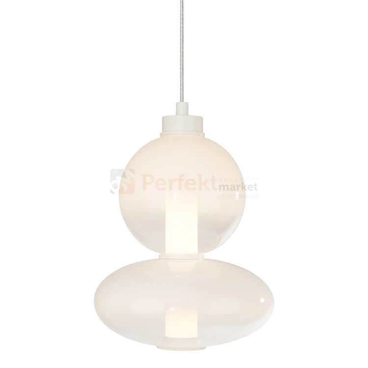 Lampa wisząca DAPHNE WHITE 12W kule szklane mleczne Milagro ML0862 perfektmarket.webp
