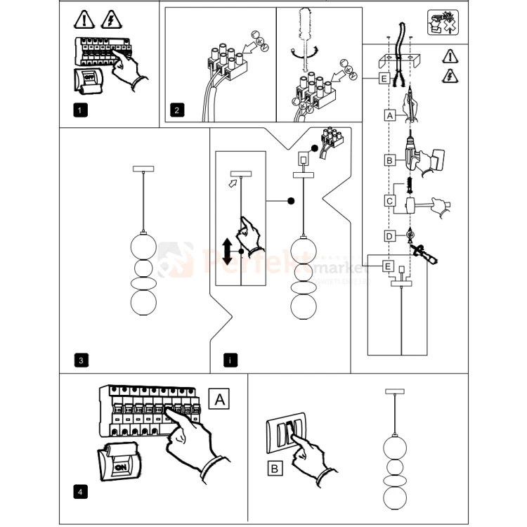 Lampa wisząca DAPHNE 36W kule szklane Milagro instrukcja perfektmarket.webp