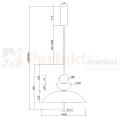 Lampa wisząca designerska Maytoni Bangkok szkło dymione MOD185PL-L11B3K3 wymiary perfektmarket.webp