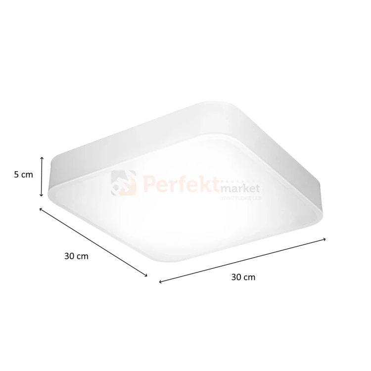 Plafon LED HOLLYWOOD lampa sufitowa 30cm biała 4000K wymiary perfektmarket.webp