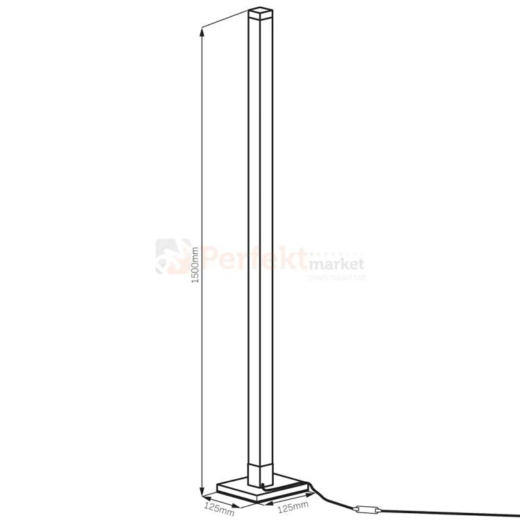 Lampa stojąca podłogowa MAGICAL RGB cyfrowa gamingowa 150cm 7W pilot aranżacja wymiary perfektmarket.webp