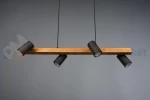Lampa wisząca TRIO MARLEY 312490432 na listwie drewno 4xGU10 czarne reflektorki 1 perfektmarket.webp