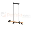 Lampa wisząca TRIO MARLEY 312490432 na listwie drewno 4xGU10 czarne reflektorki perfektmarket.webp