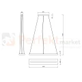 Lampa wisząca LED drewno belka TRIO BRAD 27W 3000K dimm wymiary perfektmarket.webp