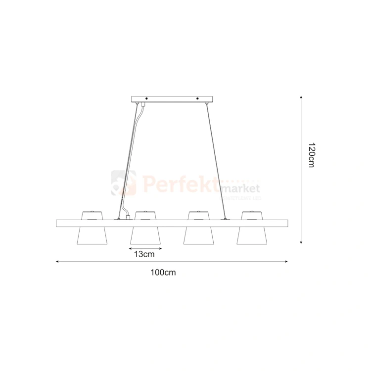 Lampa wisząca ELTI czarna z drewnem P22077-4 Zuma Line perfektmarket.webp
