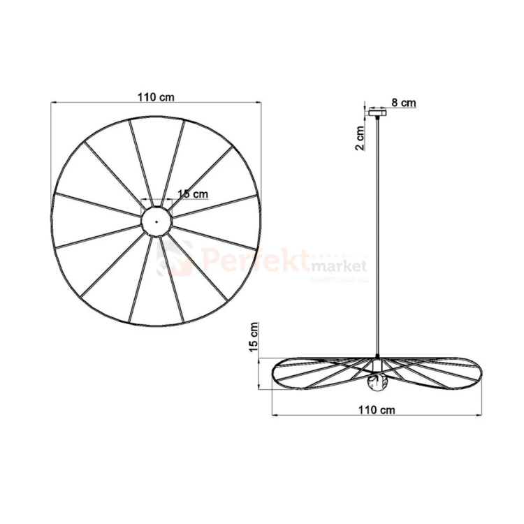 lampa wisząca kapelusz eskola 110 czarna THORO TH.011CZ wymiary 2 perfektmarket.webp