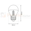 Żarówka dekoracyjna złota LED 4W G45 E27 2700K  EKZF80113 wymiary perfektmarket.webp