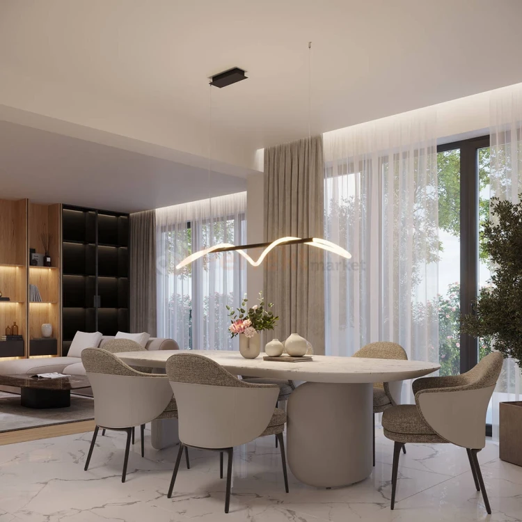 Lampa wisząca GALAKSE 148 czarna LED 2700-6500K pilot ściemnialna aranżacja 2 perfektmarket.webp