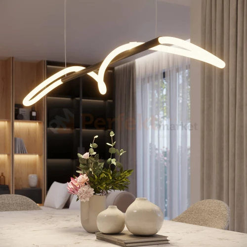 Lampa wisząca GALAKSE 148 czarna LED 2700-6500K pilot ściemnialna aranżacja perfektmarket.webp