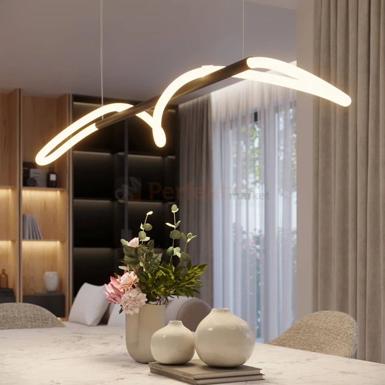 Lampa wisząca GALAKSE 148 czarna LED 2700-6500K pilot ściemnialna aranżacja perfektmarket.webp