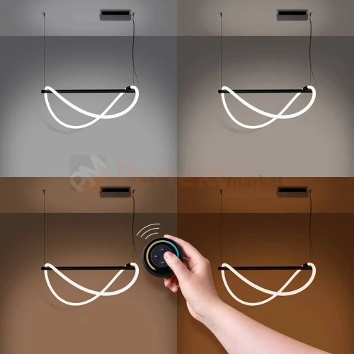 Lampa wisząca GALAKSE 84 czarna LED 2700-6500K pilot ściemnialna TH.279 THORO cct perfektmarket.webp