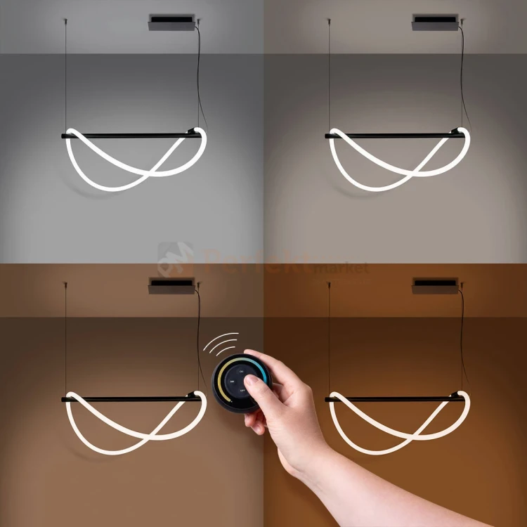 Lampa wisząca GALAKSE 84 czarna LED 2700-6500K pilot ściemnialna TH.279 THORO cct perfektmarket.webp