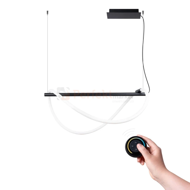 Lampa wisząca GALAKSE 84 czarna LED 2700-6500K pilot ściemnialna TH.279 THORO cct pilot perfektmarket.webp