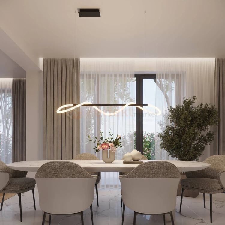 Lampa wisząca GALAKSE 148 czarna LED 2700-6500K pilot ściemnialna aranżacja 1 perfektmarket.webp