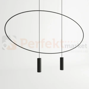 Lampa wisząca HOLAR 2 czarna koło ring TH.017CZ Thoro