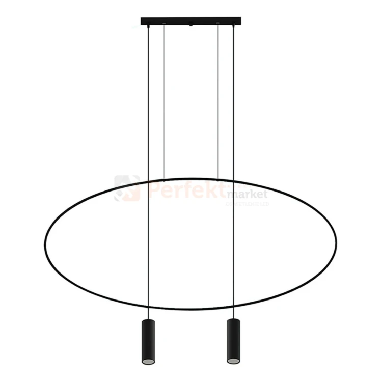 Lampa wisząca HOLAR 2 czarna koło ring TH.017CZ Thoro perfektmarket.webp