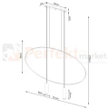 Lampa wisząca HOLAR 2 czarna koło ring TH.017CZ Thoro wymiary perfektmarket.webp