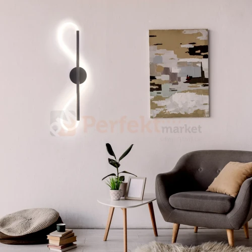 Kinkiet LED spirala EMMA czarny 19W 4000K aranżacja perfektmarket.webp