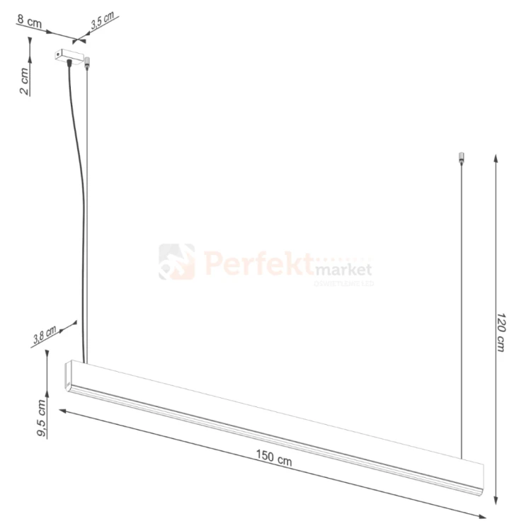 Lampa wisząca drewniana LYKKE 150 LED 4000K TH.325 wymiary Thoro dystrybutor perfektmarket.webp