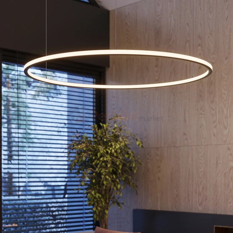 Lampa wisząca LED nowoczesna żyrandol RISA 120 czarny LED 3000K TH.276  aranżacja perfektmarket.webp