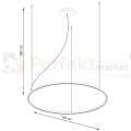 Lampa wisząca LED nowoczesna żyrandol RISA 120 czarny LED 3000K TH.276 wymiary perfektmarket.webp