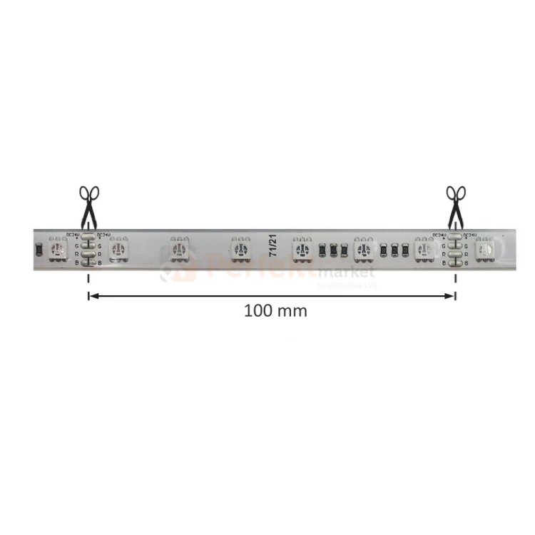 taśma led rgb do sauny ip68 24V 72W smd 5050 cięcie perfektmarket.webp
