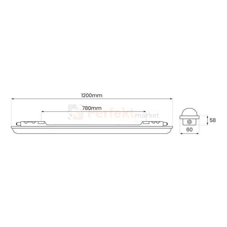 Oprawa hermetyczna LED GIN 38W 120cm 3850lm 4000K IP65 wymiary perfektmarket.webp