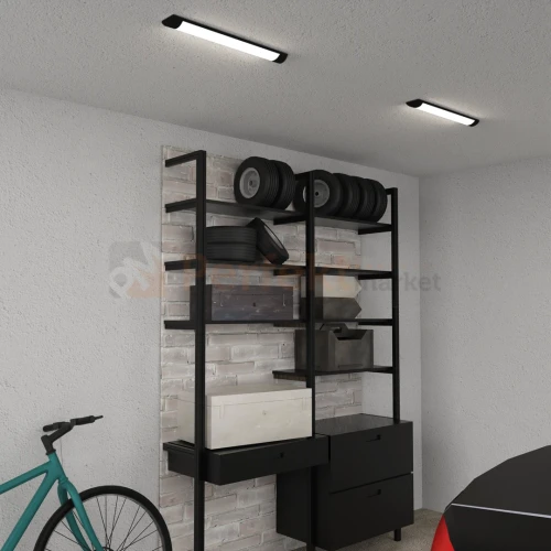 Lampa LED do garażu piwnicy warsztatu Batten 60 cm 18W 4000K czarna 1 perfektmarket.webp