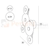 Lampa ścienna kinkiet kryształ szkło Maxlight Allure 5L W0357 wymiary perfektmarket.webp