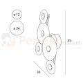Lampa ścienna kinkiet kryształ szkło Maxlight Allure 5L W0357 wymiary perfektmarket.webp
