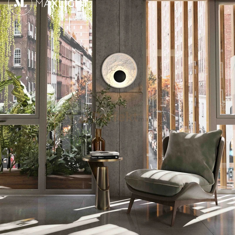 Lampa ścienna kinkiet Maxlight OYAKA W0325 dysk japan design wymiary perfektmarket.webp